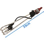 Resim Kromajlı Komple Daldırma Tip Su Isıtıcısı 220 Volt 1500Watt 