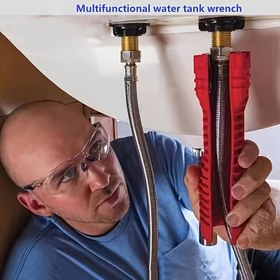 Resim 1pc 5'lü 1 Multifonksiyonlu Lavabo Anahtarı, Kaymaz Tutuş, Aşınma Direnci Yüksek Plastik, Ev Tesisat Aracı Musluk, Havuz, Vana Tamiri ve Montajı için 