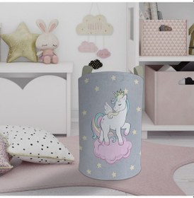 Resim Mekta Home Bebek Ve Çocuk Odası Seksekli Unicorn Desenli Oyuncak Sepeti Renkli Çok Renkli 