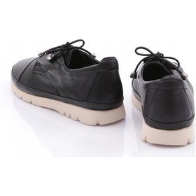 Resim Dgn 99 Kadın Lastik Bağcikli Casual Ayakkabi Siyah Ekru 