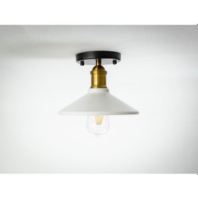 Resim Riolight Retro Tekli Metal Plofonyer Avize Şapka Çap: 22Cm 