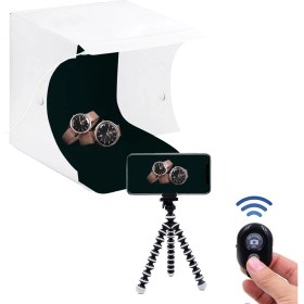 Resim Cazip Shop Kumandalı Portatif LED Işıklı Ürün Çekim Çadırı Kit(22.6 x 23 x 24 Cm) 