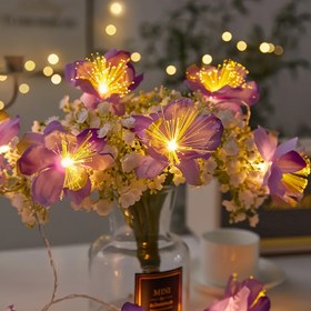 Resim 10-Lü LED Peri Işıkları, Sıcak Beyaz, Bahçe Temalı, Piletle Çalışan, Anahtar Kontrol, Switch, Düğün, Nişan, Sevgililer Günü, Şükran Günü, Noel, Hanuka, Çiçek İç Mekan Işık Dizisi, Plastik & Kumaş, Pil Dahil Değil 