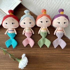 Resim Amigurumi Denizkızı Oyuncak - Turuncu Saçlı 