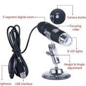 Resim Mikroskop Kiti 1600x Usb Dijital Mikroskop Kamerası 8led Çekme Stand Mikroskop Lens Adaptörleri 