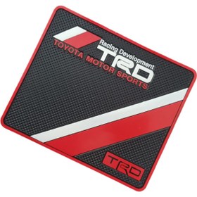 Resim caraks Kaydırmaz Silikonlu Ped Araç Göğüs Torpido Ev Ofis Çok Amaçlı TRD Motor Sports Desenli 19 cmx16,5 cm 