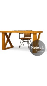 Resim Neiwel Wood Doğal Ahşap Çalışma ve Ofis MASASI-100 cm -200 cm 