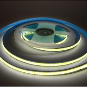 Resim 12v 8mm Esnek Cob Şerit Led Beyaz 320 Ledli Ip20 5m 