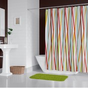 Resim Zethome Banyo Perdesi 1x240x200 Tek Kanat Duş Perdesi Halka Hediyeli 6710 