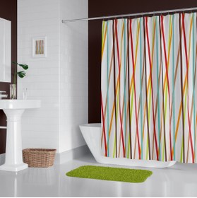 Resim Zethome Banyo Perdesi 1x240x200 Tek Kanat Duş Perdesi Halka Hediyeli 6710 