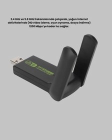 Resim Bfs 1200 Mbps Dual Band Wifi Adaptör 5.8g & 2.4g Çift Antenli 