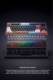 Resim Torima Çoklu Bağlantılı RGB Işıklı Q Klavye TK15 Siyah 