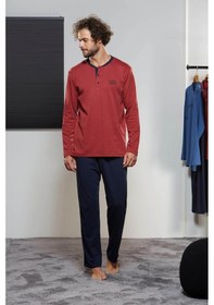 Resim Pjs Erkek Kışlık Uzun Kol Pijama Takımı-kiremit Kiremit 