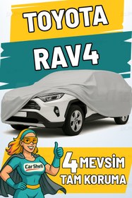Resim Car Shell Toyota Rav4 Uyumlu Araba Brandası Su ve Güneş Geçirmez Çizilmez Miflonlu Örtü Oto Örtü 