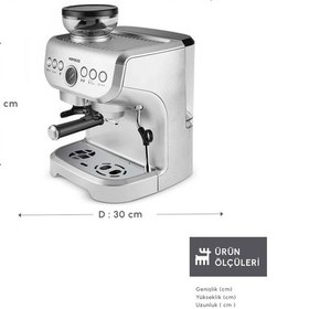 Resim Karaca Coffee Art 2 L Barista Öğütücü + Süt Köpürtücü+ 15 Bar Basınçlı Espresso Kahve Makinesi 