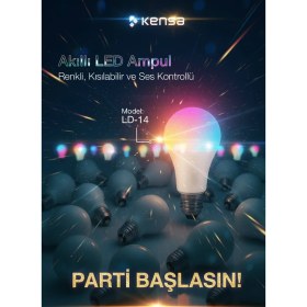 Resim Kensa Akıllı Rgb+Cct LED Ampul | Wifi Kontrollü 9W A+ Enerji Tasarruflu Akıllı Işık | Renk Değiştiren Akıllı Ev Ampulü 