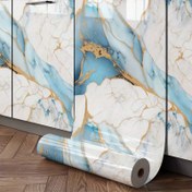 Resim Tezgahlar için 1 Rulo Mermer Temas Kağıdı, Banyo ve Mutfak için Çıkarılabilir ve Yapıştırılabilir Mermer Duvar Kağıdı, Dolap Raf Kaplama için Vinil Su Geçirmez Kendinden Yapışkanlı Çıkarılabilir Duvar Kağıdı Rulosu, Yenileme Etiketleri Çıkarılabilir Duvar Panelleri, Duvar Kağıdı 