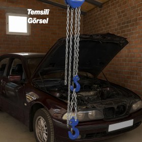 Resim 2 Ton 3 Metre Zincirli Caraskal Profesyonel El Vinci Dayanıklı Yük Kaldırma Makinesi Aparat Ceraskal 