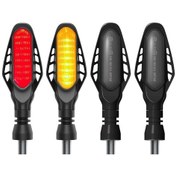 Resim 4 Adet Modifiye Motosiklet 16leds Fren Dönüş Kuyruk Lambası, Füme Kabuk Kırmızı Işık Sarı Işık 