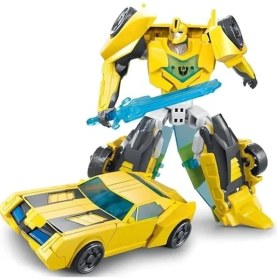 Resim Dönüşebilen Savaşçı Robot Araba, Sarı Renk ile Eğlenceli Oyun 