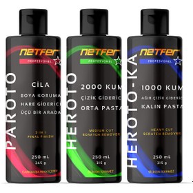 Resim Netfer 3'lü Orta Kalın Pasta Cila Set - 3x250 mL 