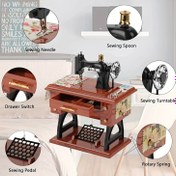 Resim Vintage Dikiş Müzik Kutusu, Doğum Günü Hediyesi için Mini Retro Saatli Müzik Kutusu. Anneler Günü hediyeleri, anlamlı hediyeler 