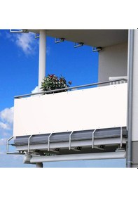 Resim Ceylan Home Balkon Demiri Perdesi Kuş Gözü Düz Krem Ölçü Seçenekl Krem 