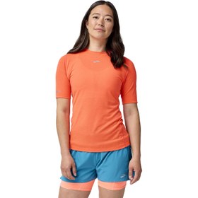 Resim Brooks High Point Short Sleeve Kadın Kırmızı Koşu Tişört 