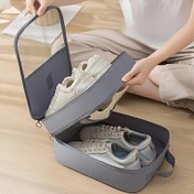 Resim 2-in-1 Seyahat Ayakkabı Saklama Çantası - Büyük Kapasiteli Asılı Organizatör, Fileli Yan Cep Detayları, Yerden Tasarruf Sağlayan Tasarım, Makine Yıkanabilir Polyester, Çoklu Renk Seçenekleri, Ayakkabı Saklama Kutusu 