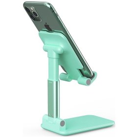 Resim Yeşil Renk Katlanabilir Masaüstü Telefon Tutucu Teleskopik Uzayıp 