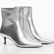 Resim MANGO Kitten topuklu deri çizme 