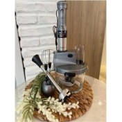 Resim Güçlü 2500 W Cam Mutfak Robotu Antrasit Renkli, Çok Fonksiyonlu Ev Aleti 