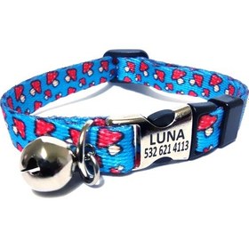 Resim Ayz Markalama İsimli Kedi Tasması Mavi M 