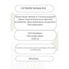 Resim 6 Parça Mutfak Havlusu Seti %100 Pamuklu Özlem Renkli 