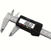 Resim V270parça No. Model Dijital Mikrometre - Hassasiyet 0-150mm Aralığı, 2'si 1 Arada Kalınlık ve Derinlik Ölçer, Pil ile Çalışır (36V) Çift Ölçek (mm/Hg ve İnçler/Ayaklar) için Mühendislik, Üretim, Kendin Yap, Kendin Yap Ölçümü, Net Ekran, Dayanıklı Plastik Gövde 