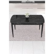 Resim Canisa Concept Eva Serisi, 80X132 Açılabilir Mdf Mutfak Masası, Yemek Masası, Doğal Gürgen Ayak 