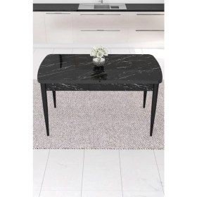 Resim Canisa Concept Eva Serisi, 80X132 Açılabilir Mdf Mutfak Masası, Yemek Masası, Doğal Gürgen Ayak 