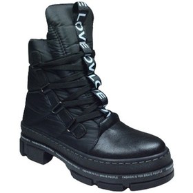 Resim Ortopedikal Womenly Style 2002 Kadın Siyah Kar Botu Paraşüt Kumaş Siyah 