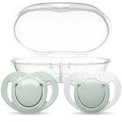 Resim Mamajoo Powder Green Sterilizasyon & Saklama Kutulu Silikon Ortodontik İkili Emzik 0+Ay 