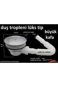 Resim Yıldırım Nalbur 3 Adet Lüks Duş Teknesi Sifon Sepet Büyük Boy Küvet Sifonu Tası Plastik 