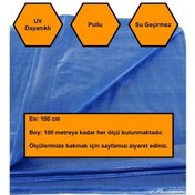 Resim 1x19 Metre Mavi Balkon Örtüsü Branda, Seperatörü, Balkon Çadır Bezi, Uv Dayanımlı 