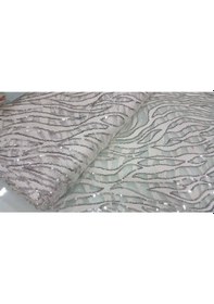 Resim Pul Payetli Dantel Güpür Cordone Abiye Elbise Bluzluk Kumaş Beyaz 