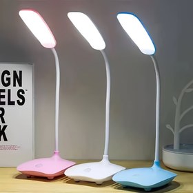 Resim 1 adet Katlanabilir LED Masa Lambası, Üç Seviyeli Karartma ve USB Şarjlı Dokunmatik Anahtarla Taşınabilir Masa Lambası, Pembe, Mavi ve Beyaz Renklerde Mevcut 