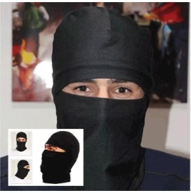 Resim Tam İthalat Polar Kar Maskesi - Siyah 