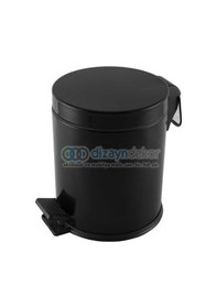 Resim Mat Siyah Kaplama 5 Lt Pedallı Çöp Kovası 