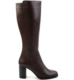 Resim Kahve Hakiki Deri Kadın Çizme K03208072103 Kahve 