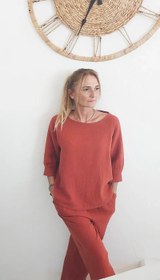 Resim 2 Parça Tarçın Müslin Kadın Rahat Müslin Takım - S-M 