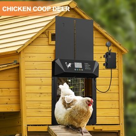 Resim Büyük Alüminyum Otomatik Tavuk Kümesi Kapısı, Güvenlik Sensörü, Zamanlayıcı ve LCD Ekran ile - Pil ile Çalışır (3 AA Pil Dahil), USB Şarj Edilebilir, Küçük Hayvanlar için Güvenli Giriş, Tavuk Kümesi Girişi|Modern Tavuk Kümesi|Dayanıklı İnşaat, Tavuk Kümesi Girişi, Pil Olmadan 