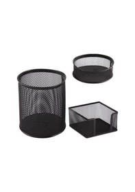 Resim Masa Üstü 3 Lü Set Perfore File Metal Siyah 