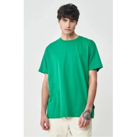 Resim Marsilyan 24/1 Düz A Kalite Oversize T-Shirt - Yeşil - 